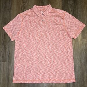 Tommy Bahama Polo Shirt Men's Large Orange Heather Short Sleeve Golf Lightweight